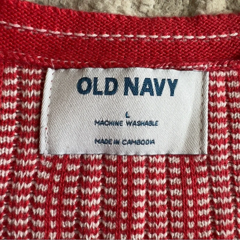 Old Navy Pink and Red Knit Ruffle-Sleeve Tank - Picture 3 of 7